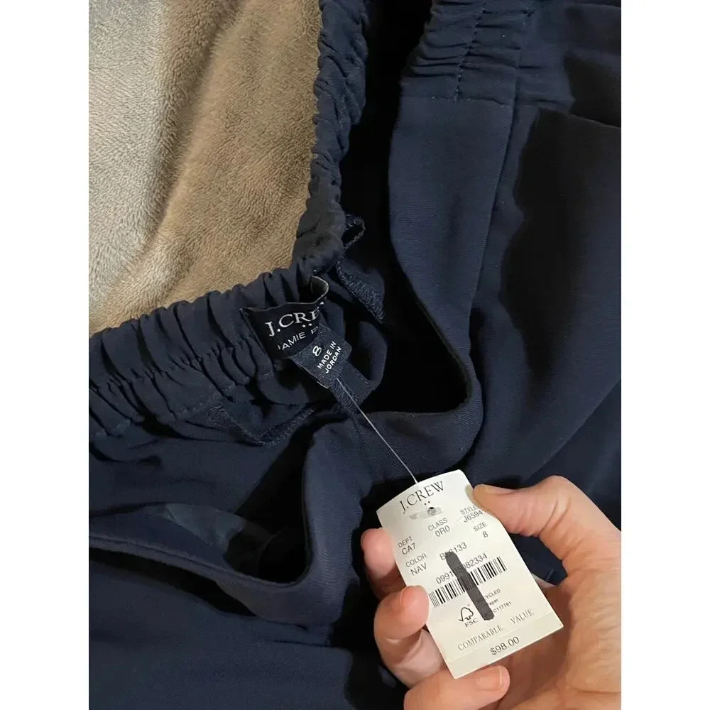 NWT J. Crew Size 8 Jamie Pant Trousers Navy Blue Professional Business Formal - Picture 4 of 9